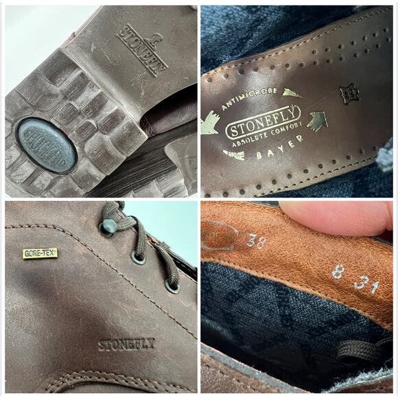 Stonefly Gore Tex Chukka Boot  EU 38 US 7.5 Brown Leather Lace Up Waterproof - Picture 8 of 12